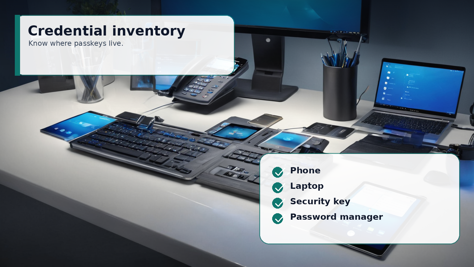 Inventory of devices and authenticators that hold passkeys