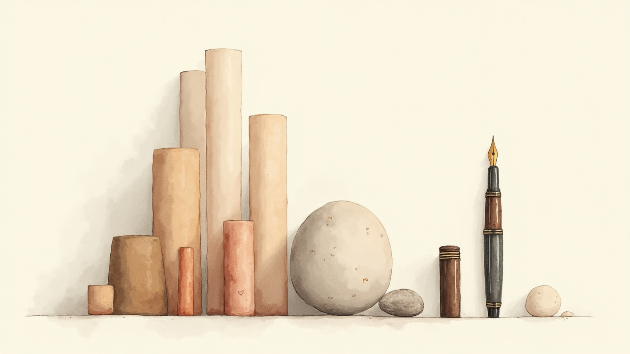 Watercolor editorial illustration showing rising bar chart silhouettes representing increasing phishing complaints, soft earth tones, no readable text