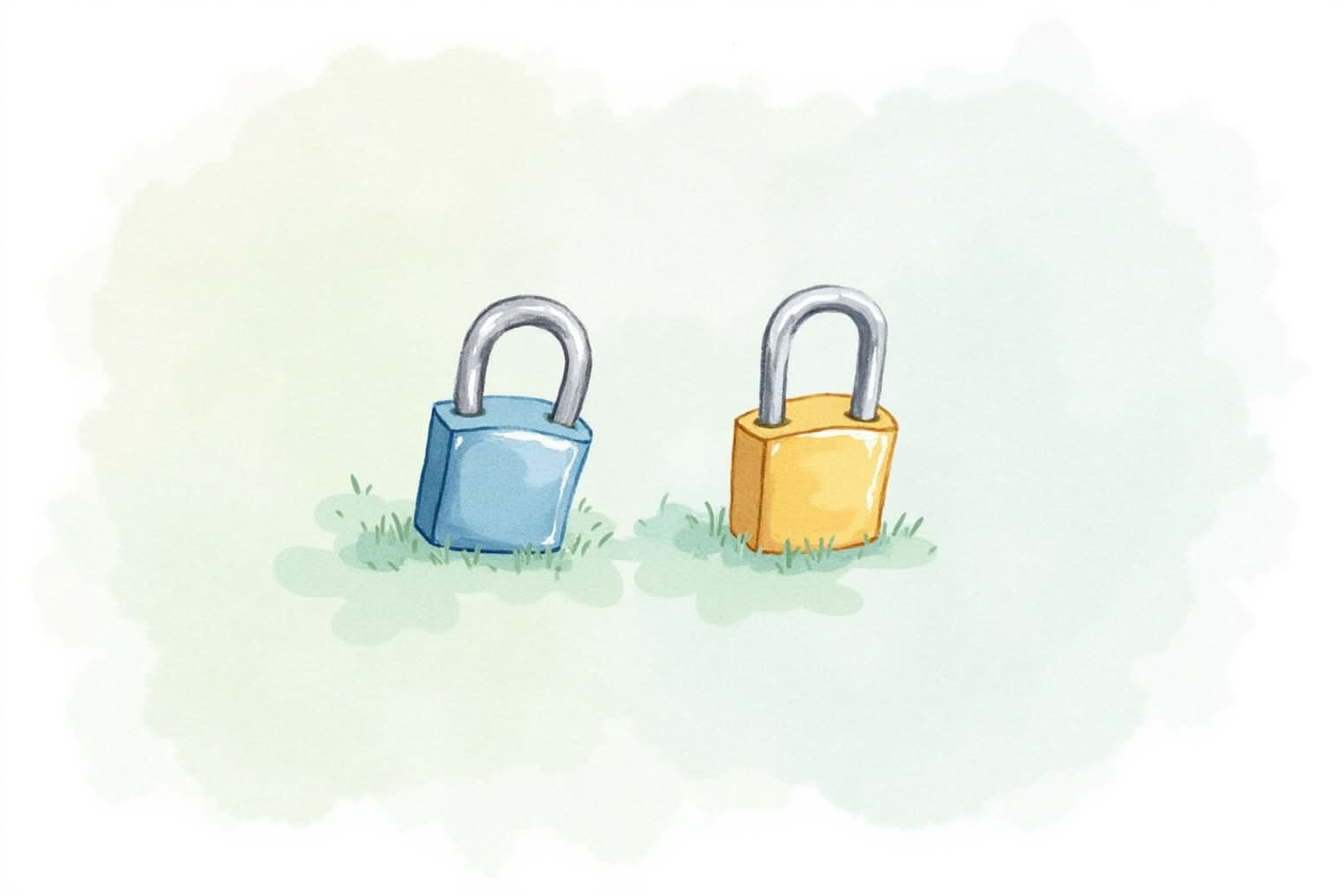 Two security keys for backup primary and backup stored separately