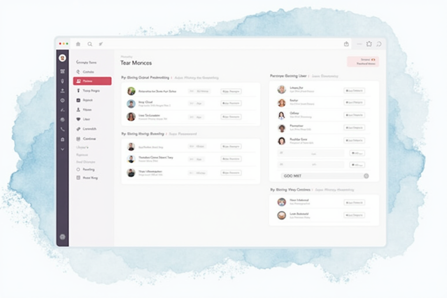 Admin dashboard for company password management with user list and access controls