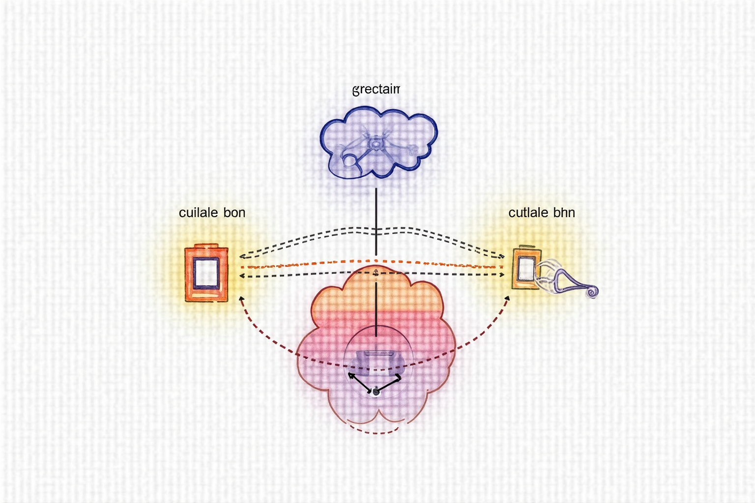Tor over VPN configuration with onion routing layers visualized