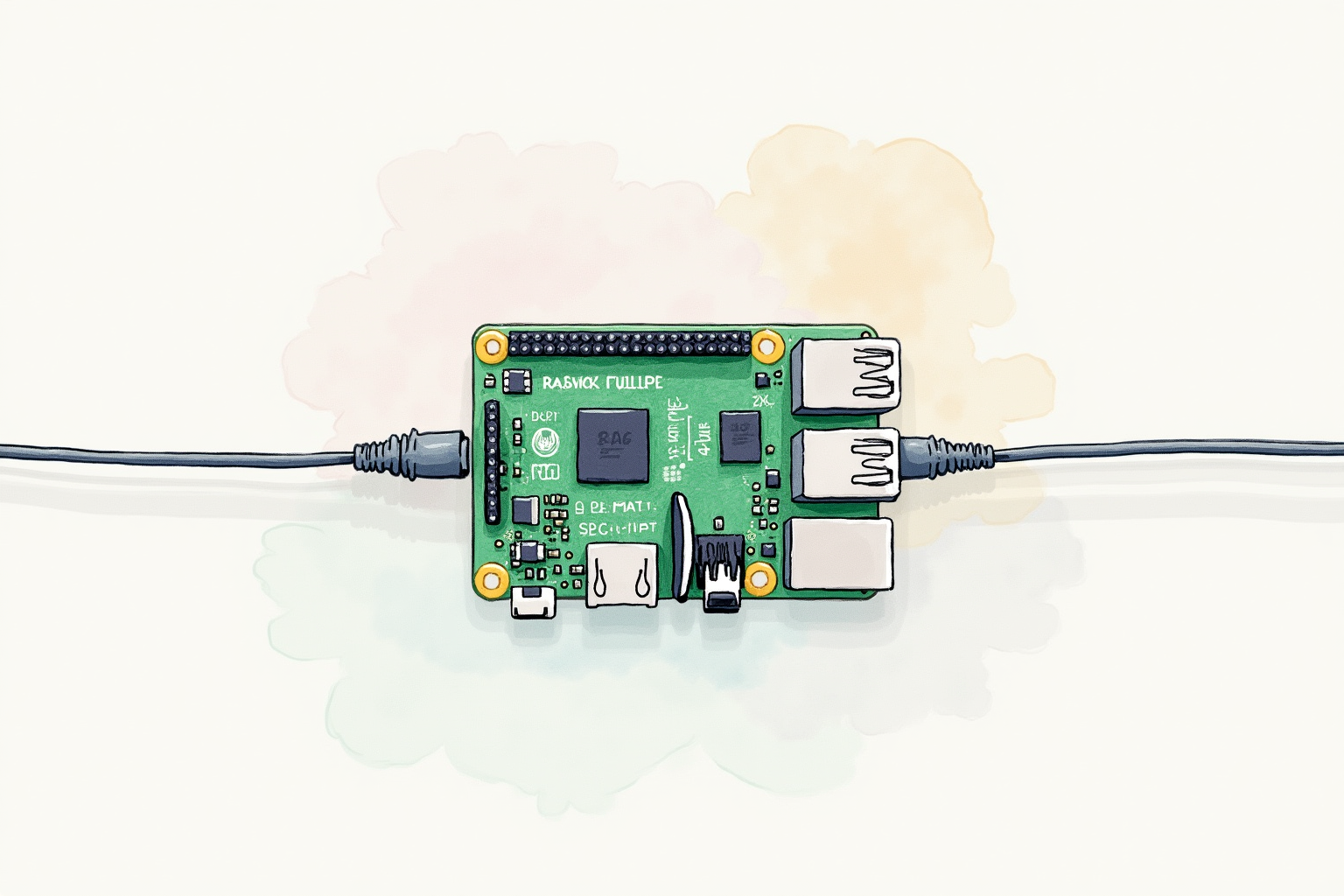 Raspberry Pi running PiVPN with ethernet cable attached to home router