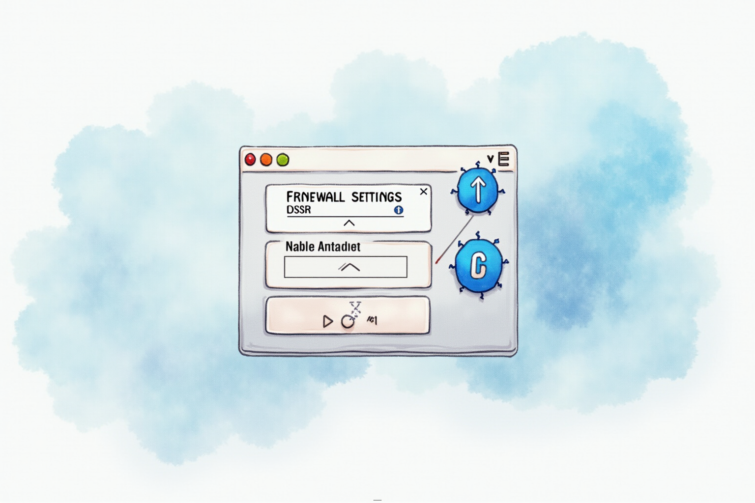 Firewall settings interface blocking suspicious incoming connections