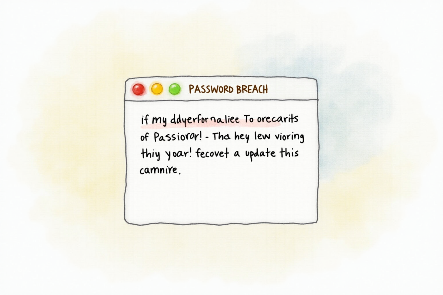 Password breach notification with recommended action update credentials