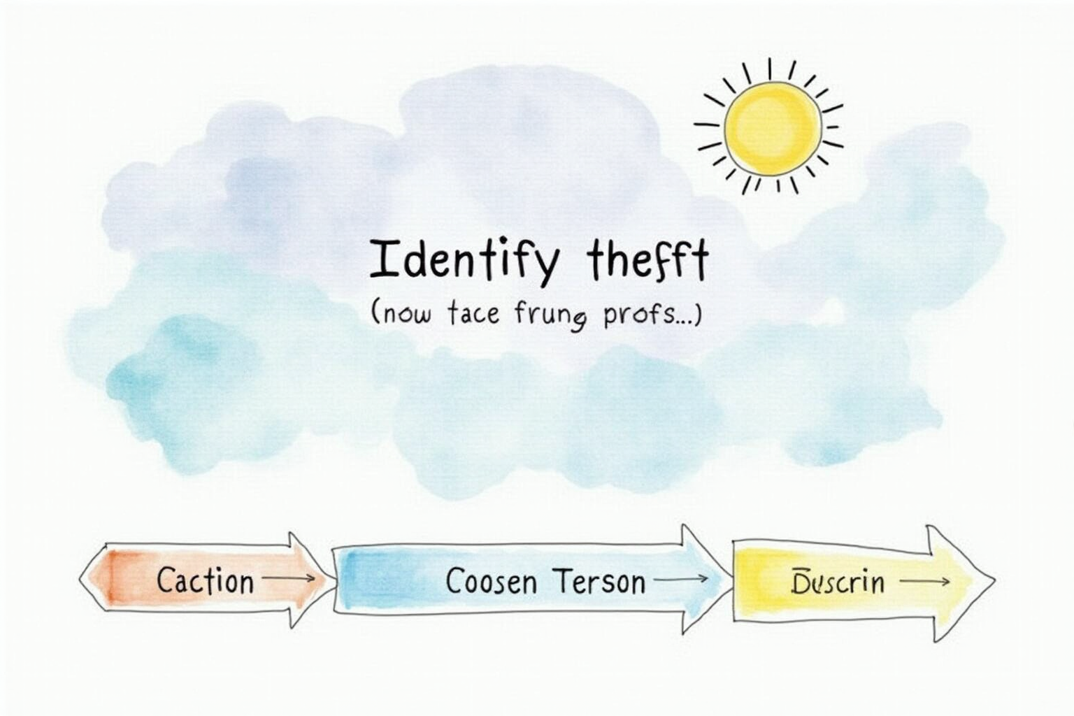Identity theft response workflow with action steps freeze report restore