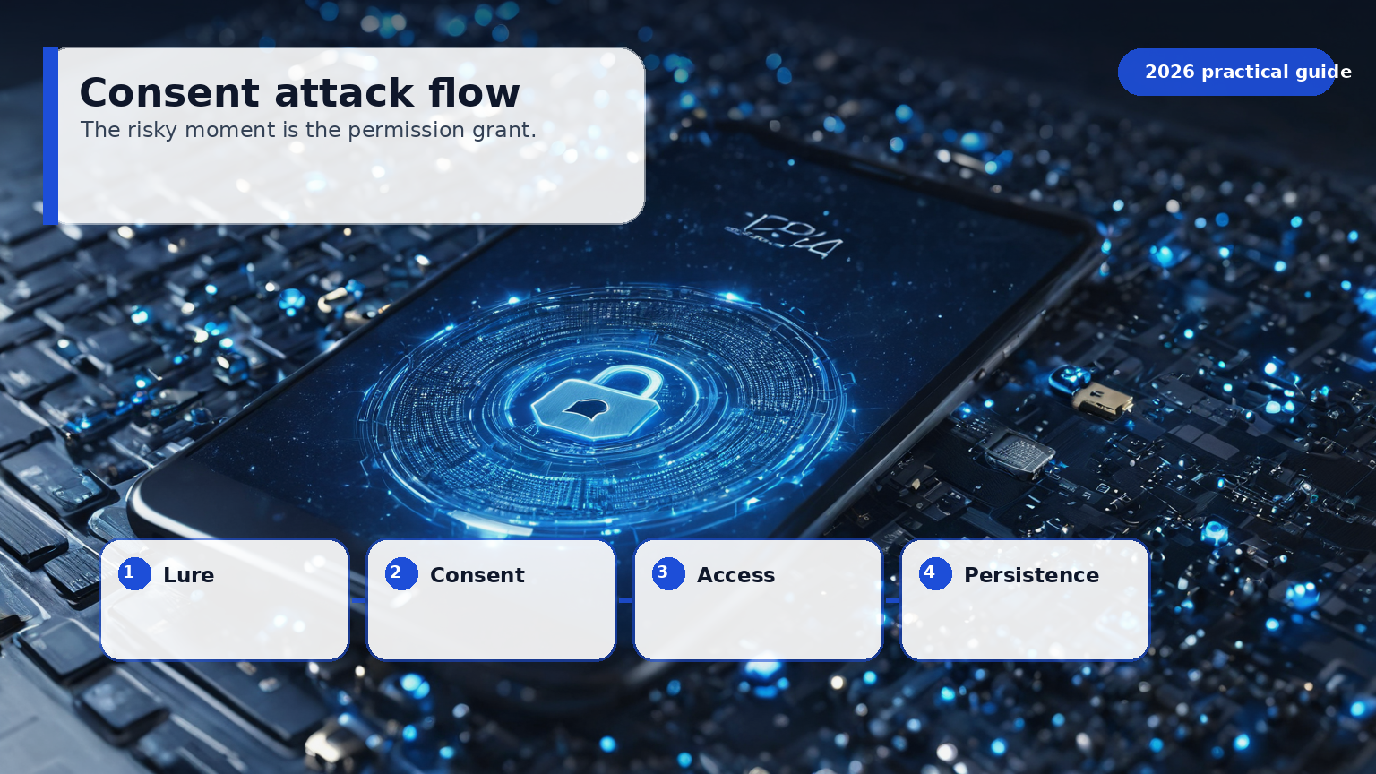Five step OAuth consent attack flow