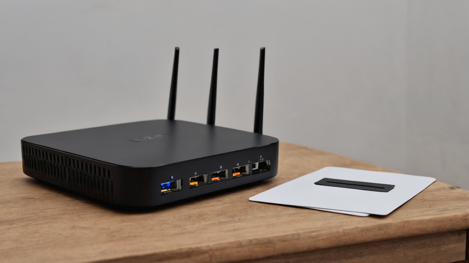 Blank guest Wi-Fi card and router label check
